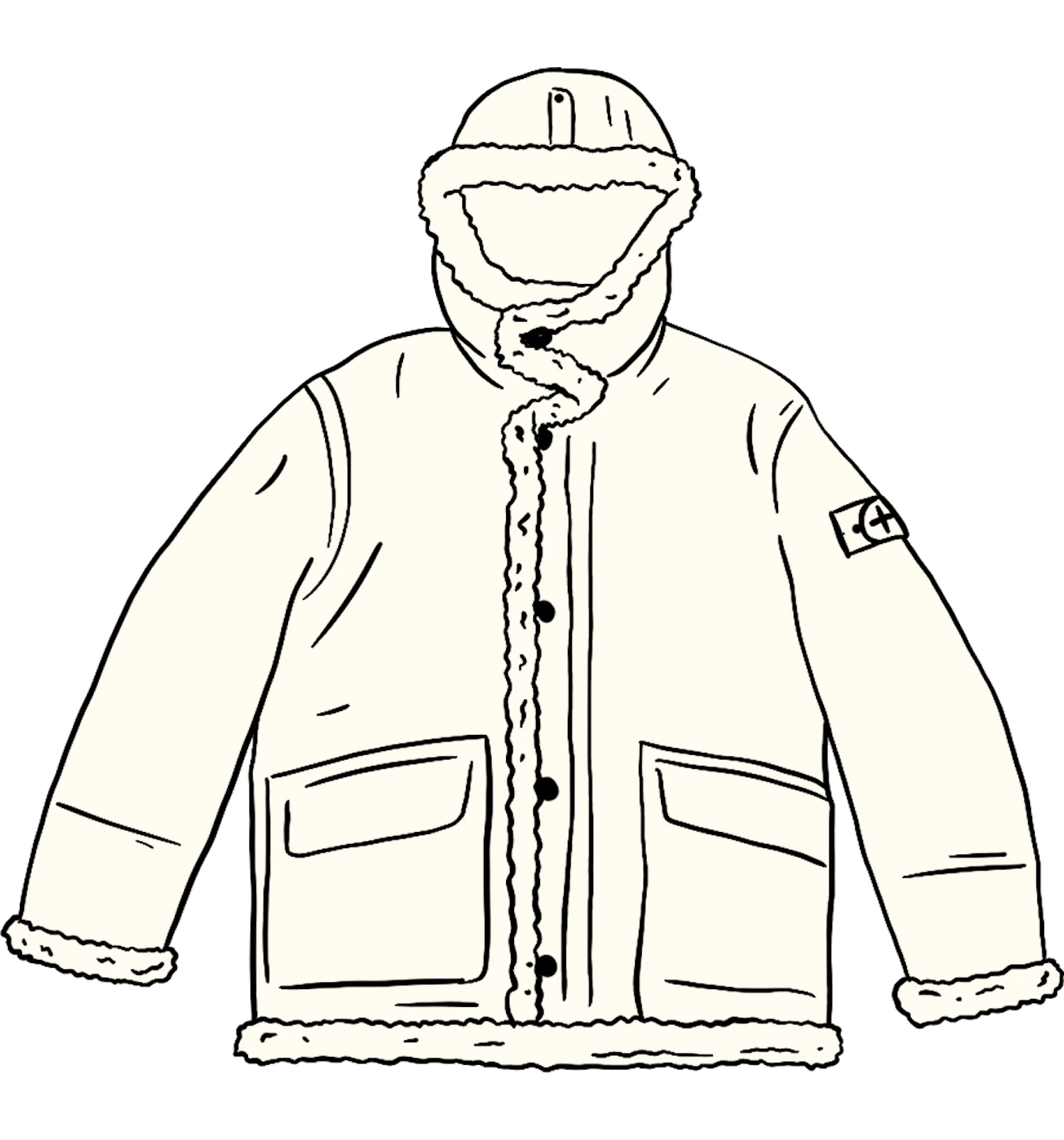 Stone island hand painted 2025 sheepskin jacket