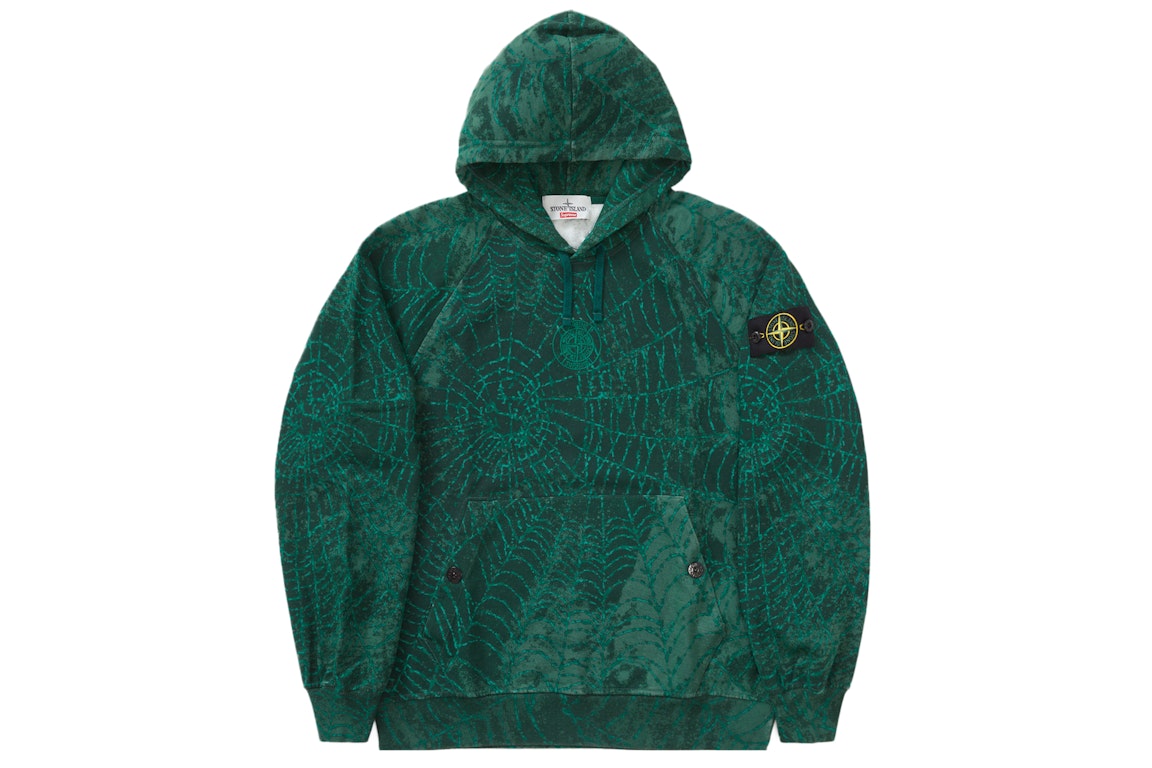 Pre-owned Supreme Stone Island Hooded Sweatshirt (fw23) Dark Green