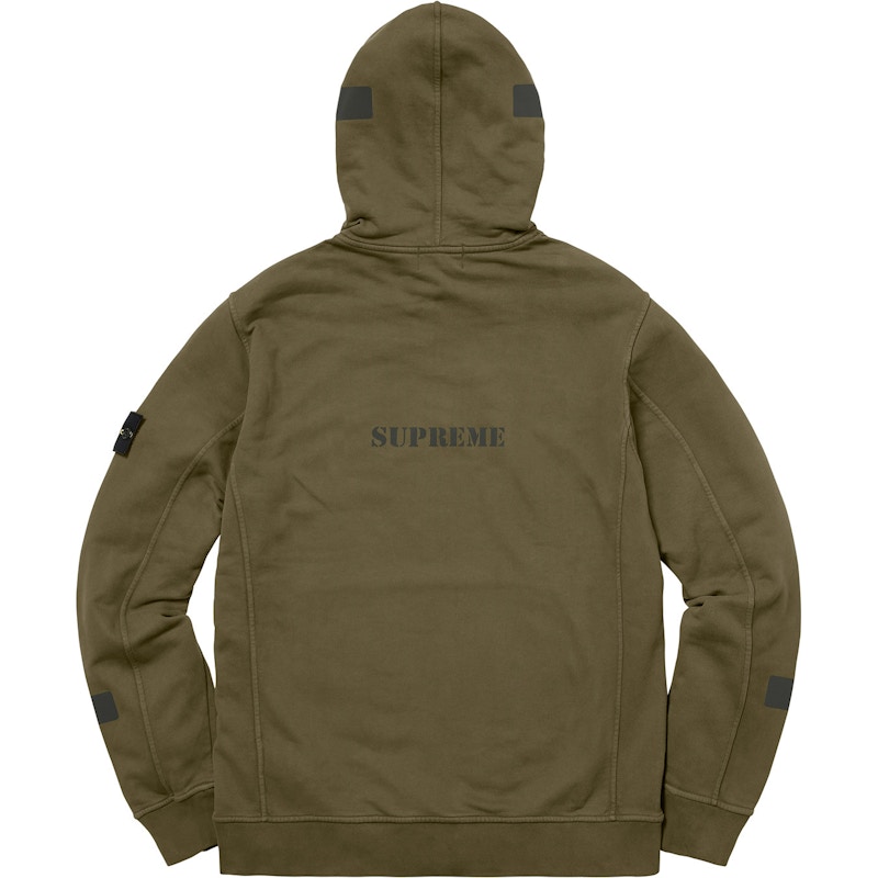 Supreme Stone Island Hooded Sweatshirt Olive