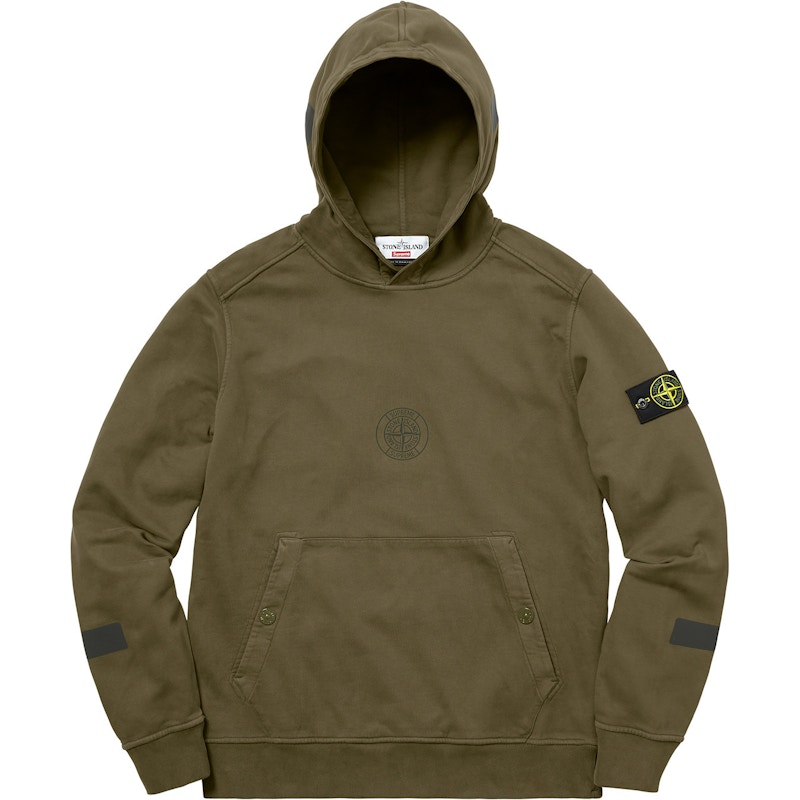 Supreme Stone Island Hooded Sweatshirt Olive