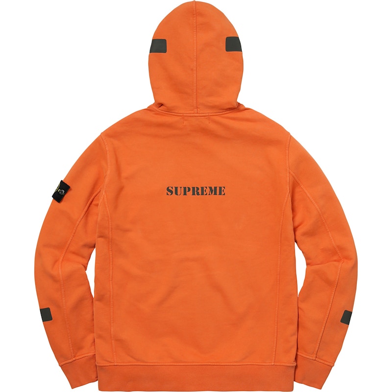 Supreme Stone Island Hooded Sweatshirt Orange Men's - FW17 - US