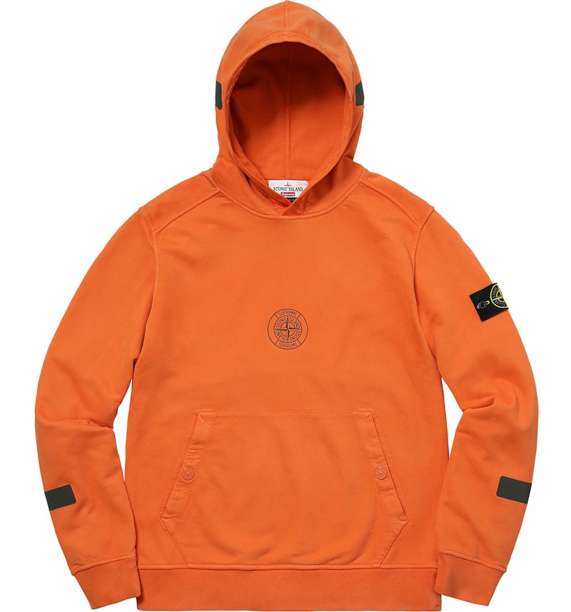 Supreme Stone Island Hooded Sweatshirt Orange Men's FW17 US