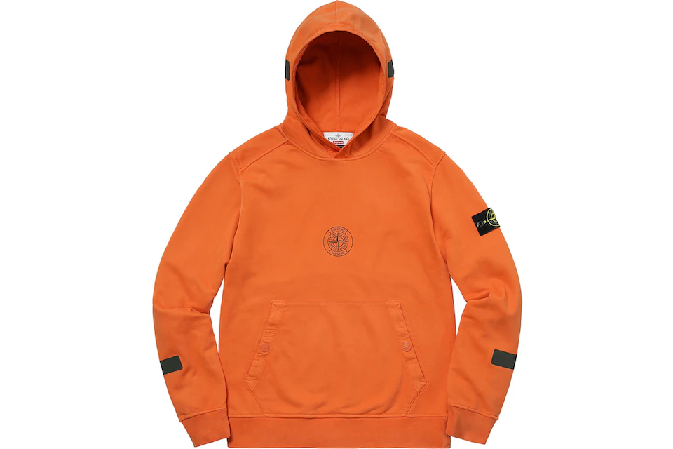 Supreme Stone Island Hooded Sweatshirt Orange