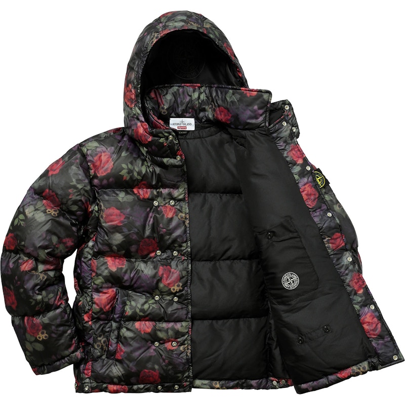 Supreme Stone Island Lamy Cover Stampato Puffy Jacket Black Men's 