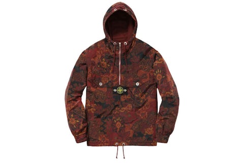 Supreme Stone Island Paisley Nylon Metal 5C Anorak Burgundy Men's