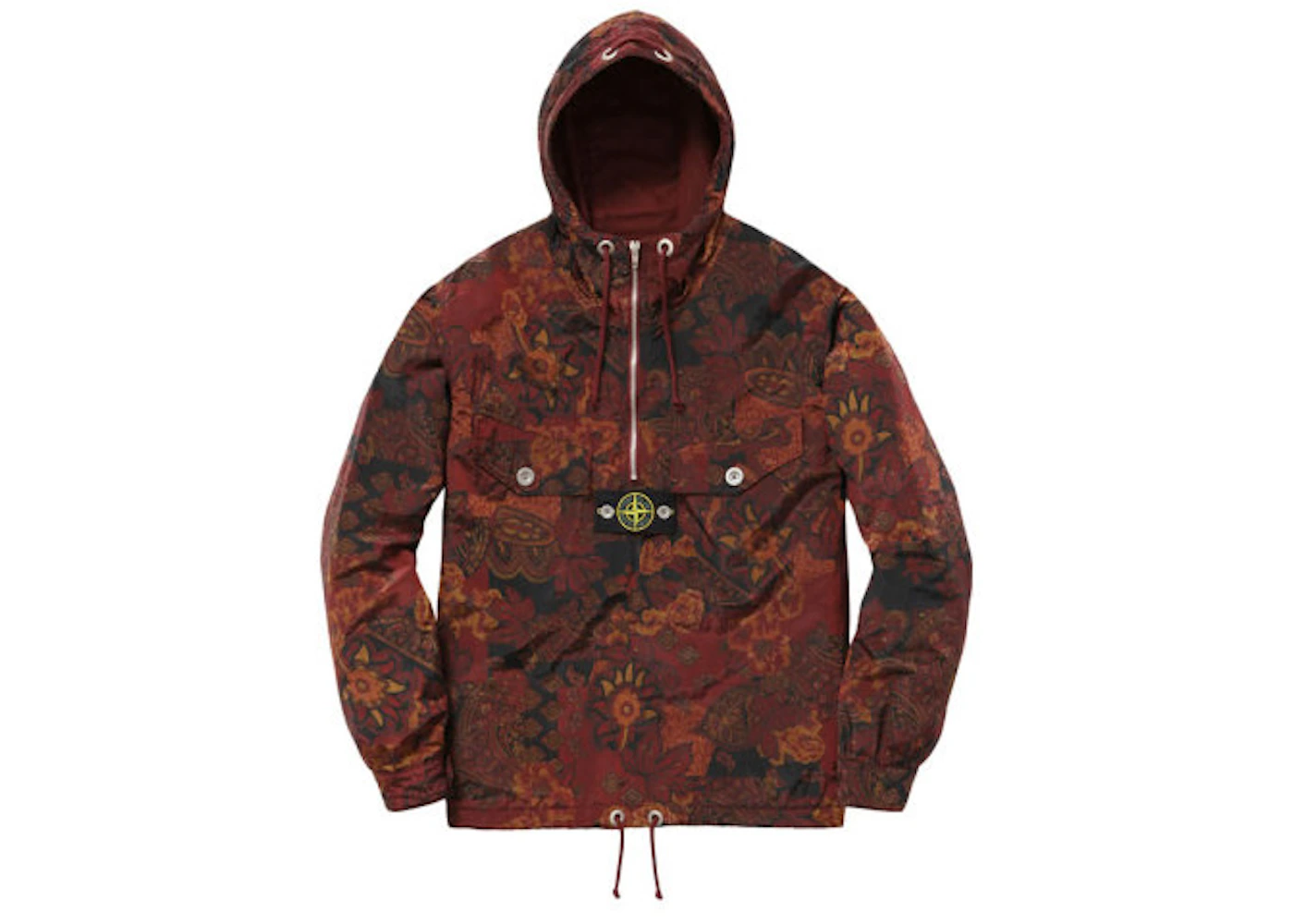 Supreme Stone Island Paisley Nylon Metal 5C Anorak Burgundy Men's