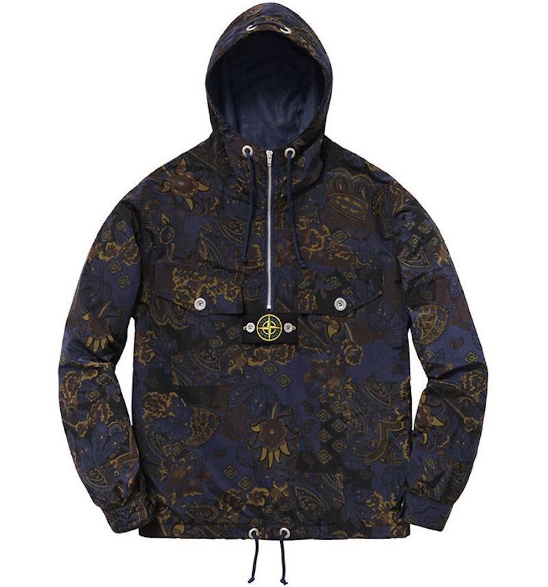 Supreme Stone Island Paisley Nylon Metal 5C Anorak Navy Men's
