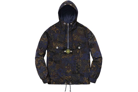 Supreme Stone Island Paisley Nylon Metal 5C Anorak Navy Men's