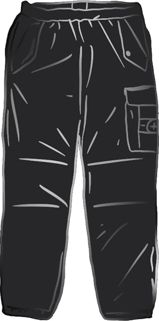 Supreme Stone Island Painted Camo Nylon Cargo Pant Black