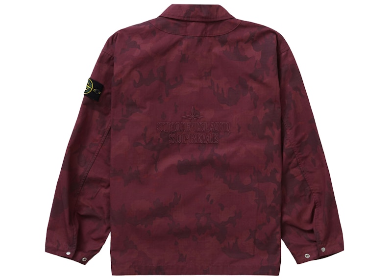 Supreme Stone Island Reactive Ice Camo Ripstop Jacket Red