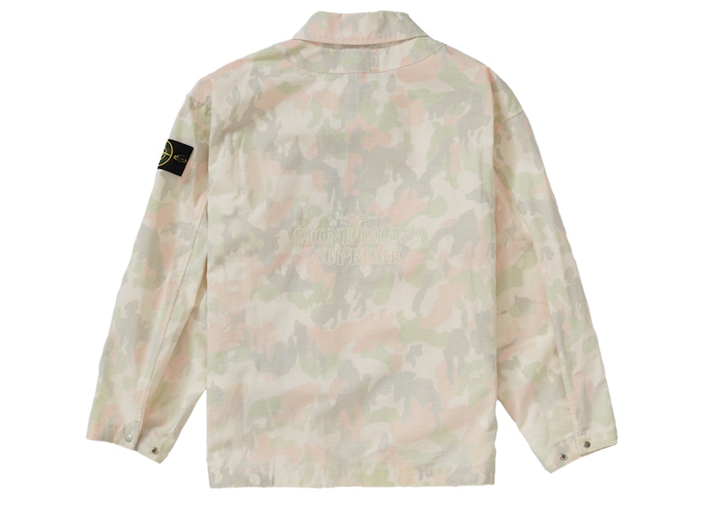 Supreme Stone Island Reactive Ice Camo Ripstop Jacket Tan Men's