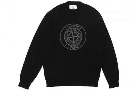 Supreme Stone Island Reflective Compass Sweater Black Men's SS16
