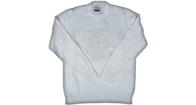 Supreme Stone Island Reflective Compass Sweater White