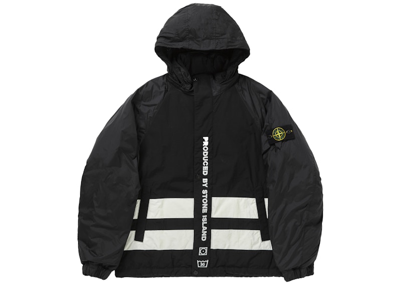 Supreme Stone Island Reversible Down Puffer Jacket Black Men's