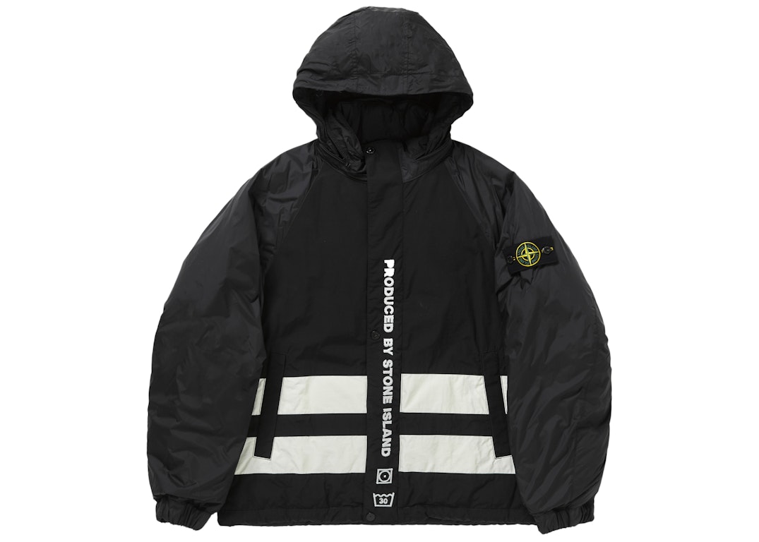 Pre-owned Supreme Stone Island Reversible Down Puffer Jacket Black