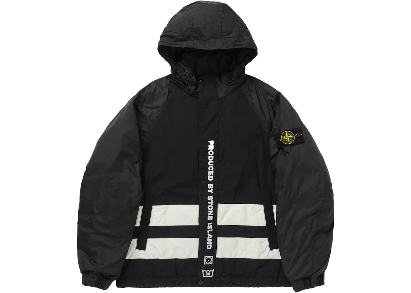 Supreme Stone Island Reversible Down Puffer Jacket Black Men's