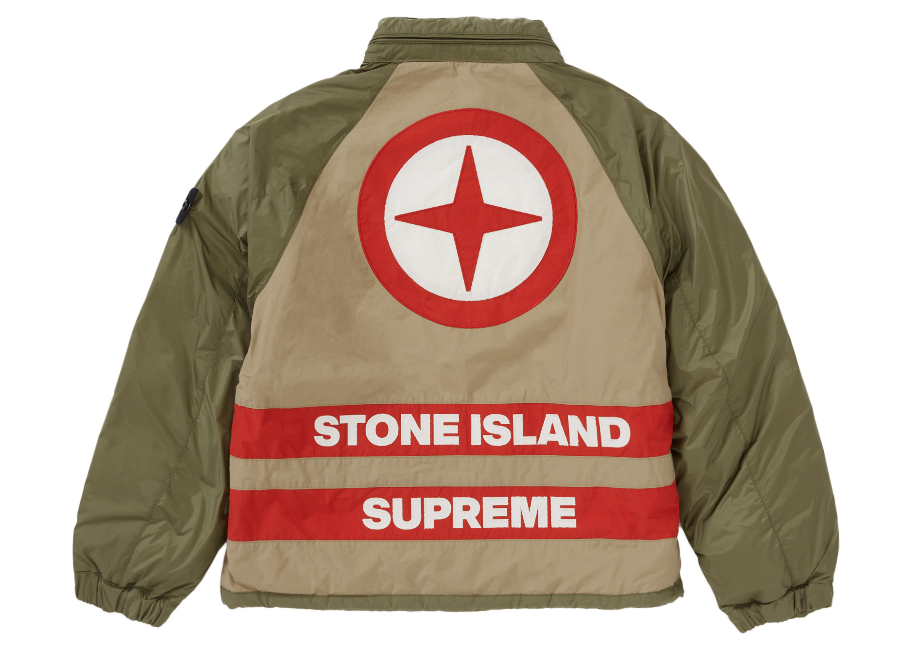 Supreme Stone Island Reversible Down Puffer Jacket Olive Men's