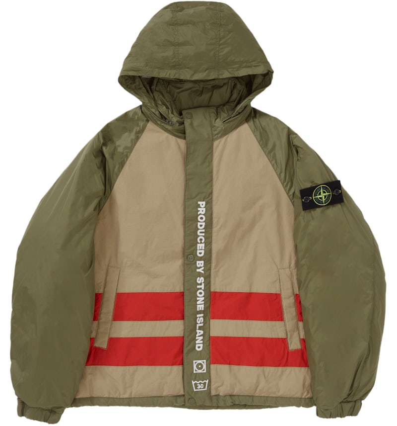 Supreme Stone Island Reversible Down Puffer Jacket Olive Men's