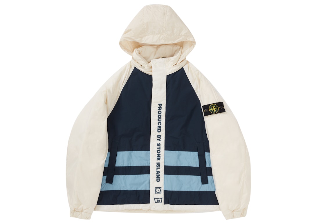 Pre-owned Supreme Stone Island Reversible Down Puffer Jacket White