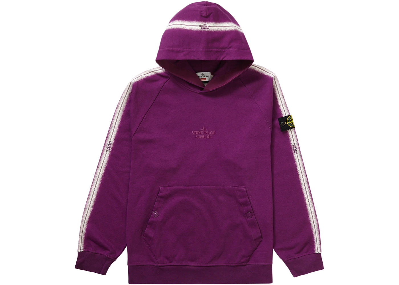 Supreme Stone Island Stripe Hooded Sweatshirt Purple Men's SS22 US