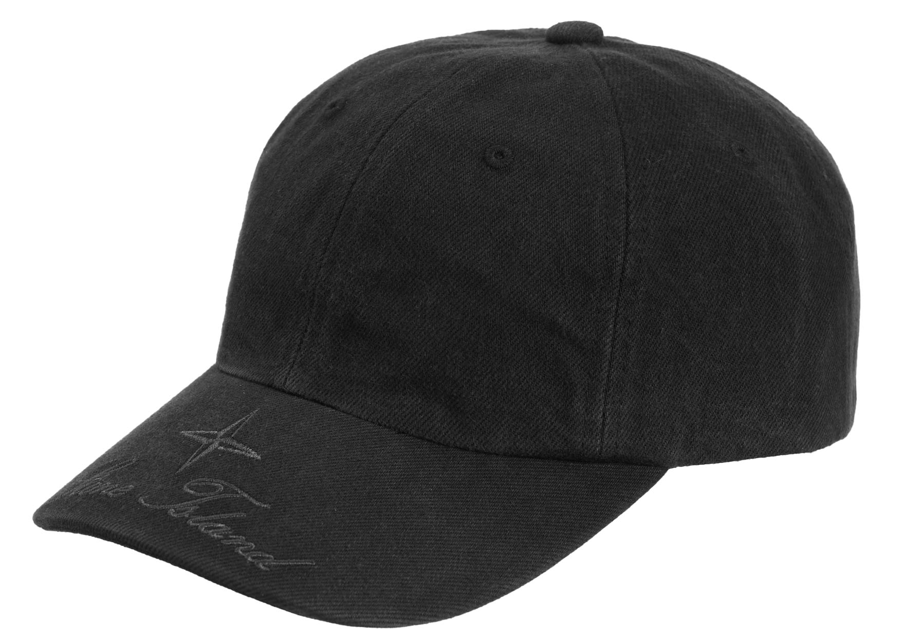 Supreme Stone Island Denim 6-Panel BLACKベースボールキャップ - 帽子