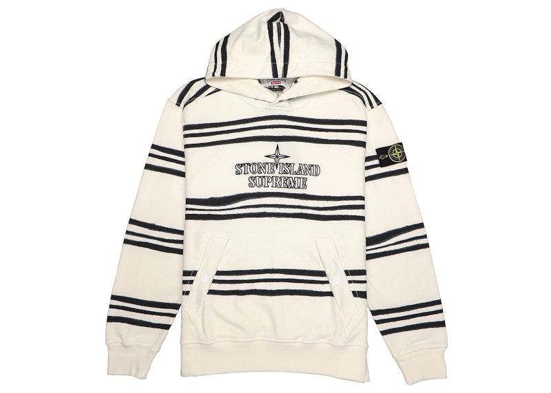 Supreme Stone Island Warp Stripe Hooded Sweatshirt White Men's - FW20 - US