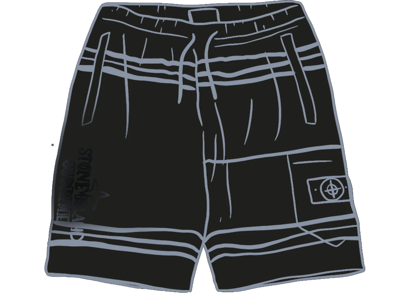 Supreme Stone Island Warp Stripe Sweatshort Black - FW20 男士- TW