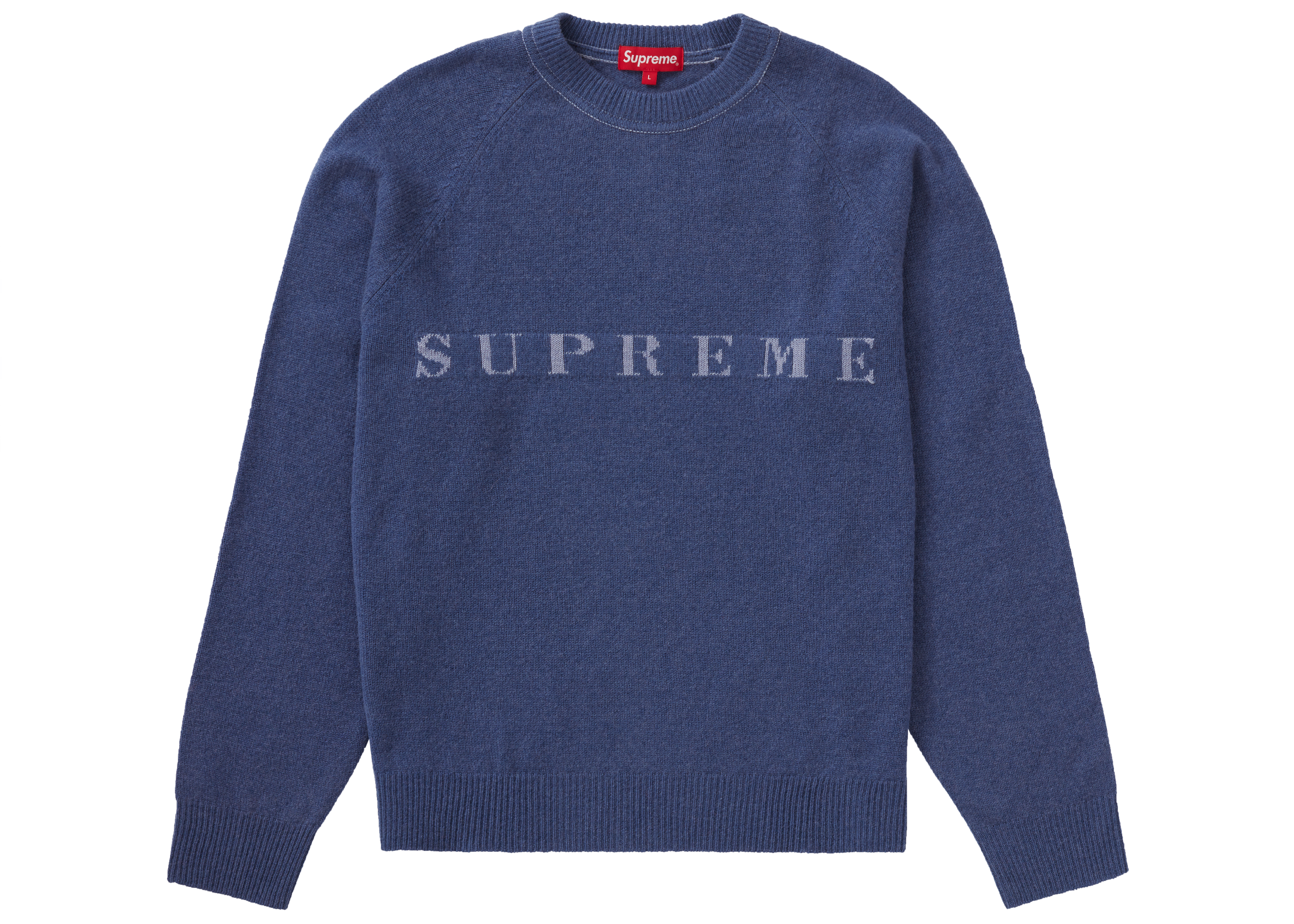 Supreme Stone Washed Sweater Navy Men's - FW20 - US