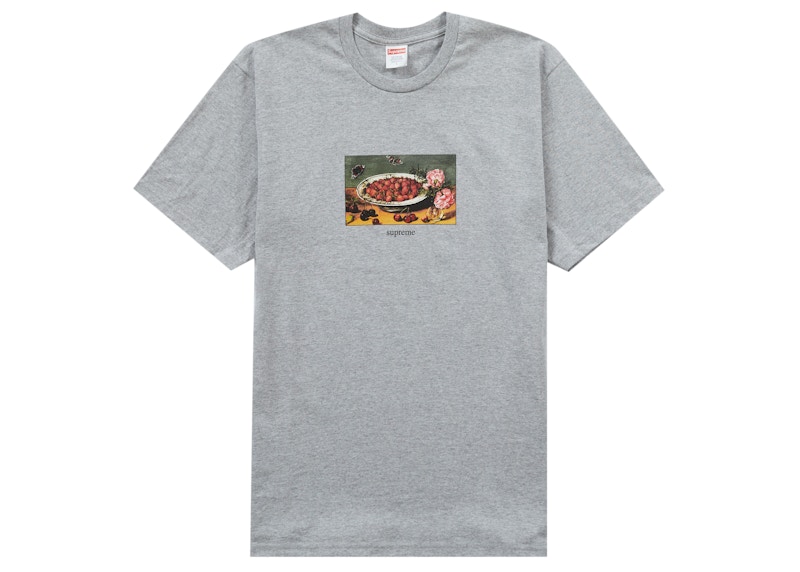 Supreme Strawberries Tee Heather Grey Men's - SS23 - US