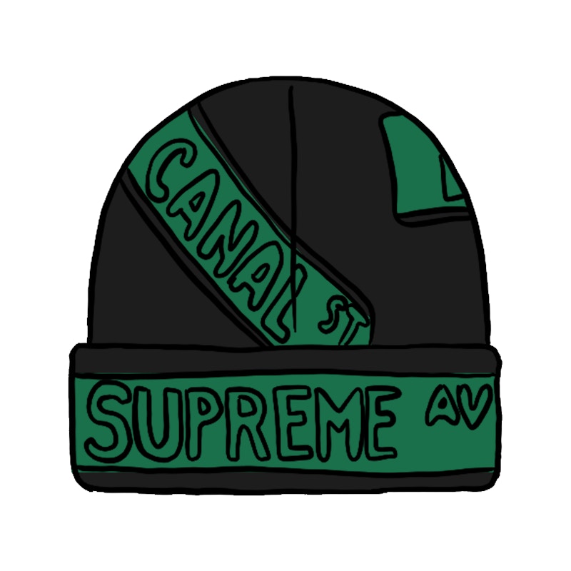 supreme street sign beanie