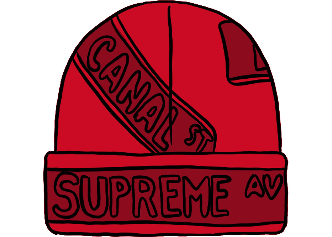 Supreme red box logo beanie outlet