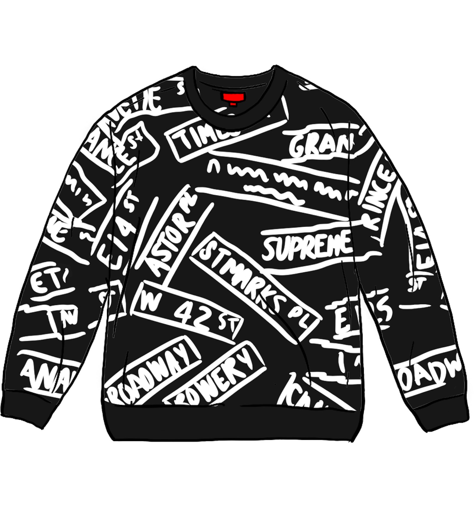 Supreme Street Signs Sweater Black