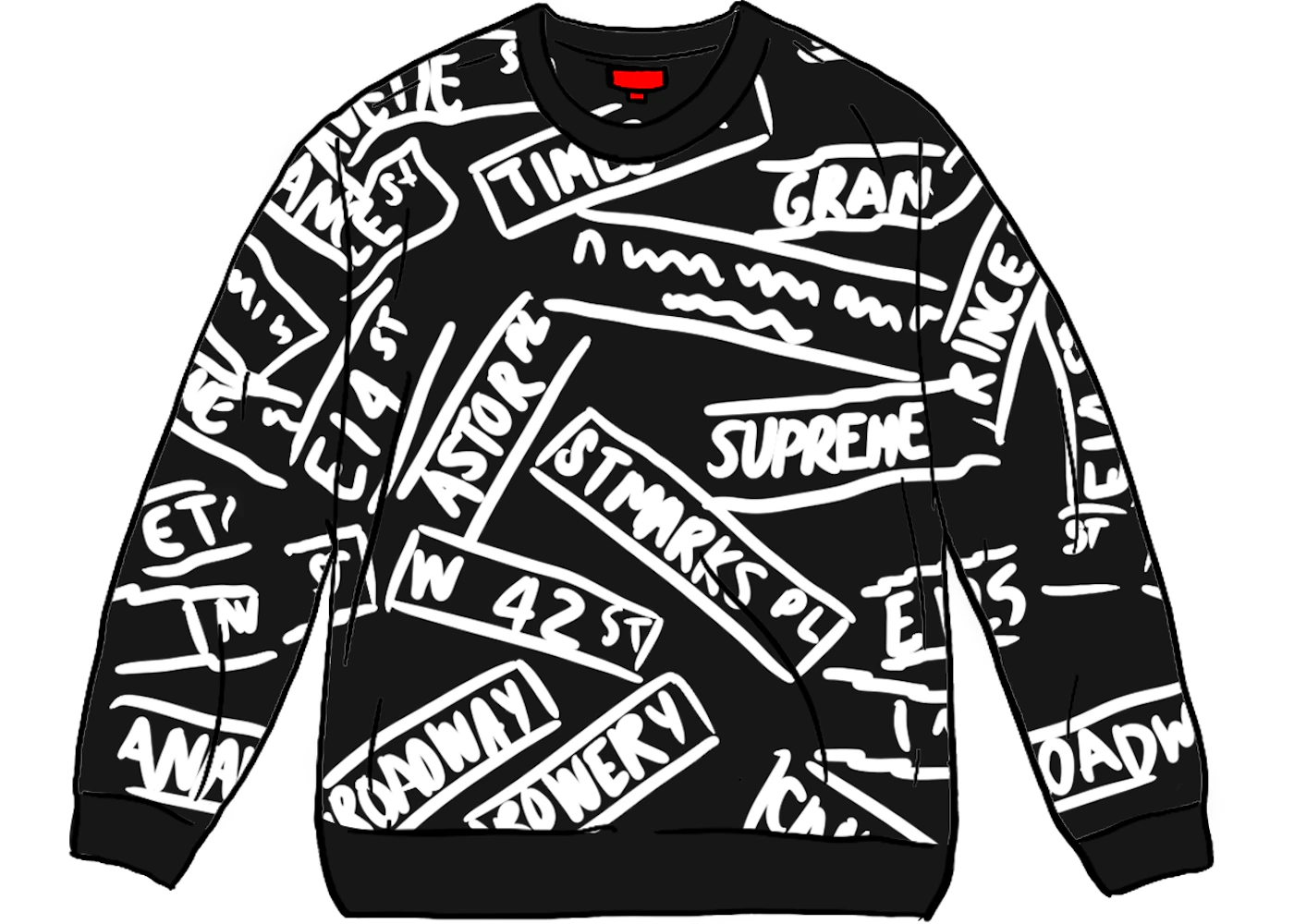 Supreme Street Signs Sweater Black - SS21 Men's - US