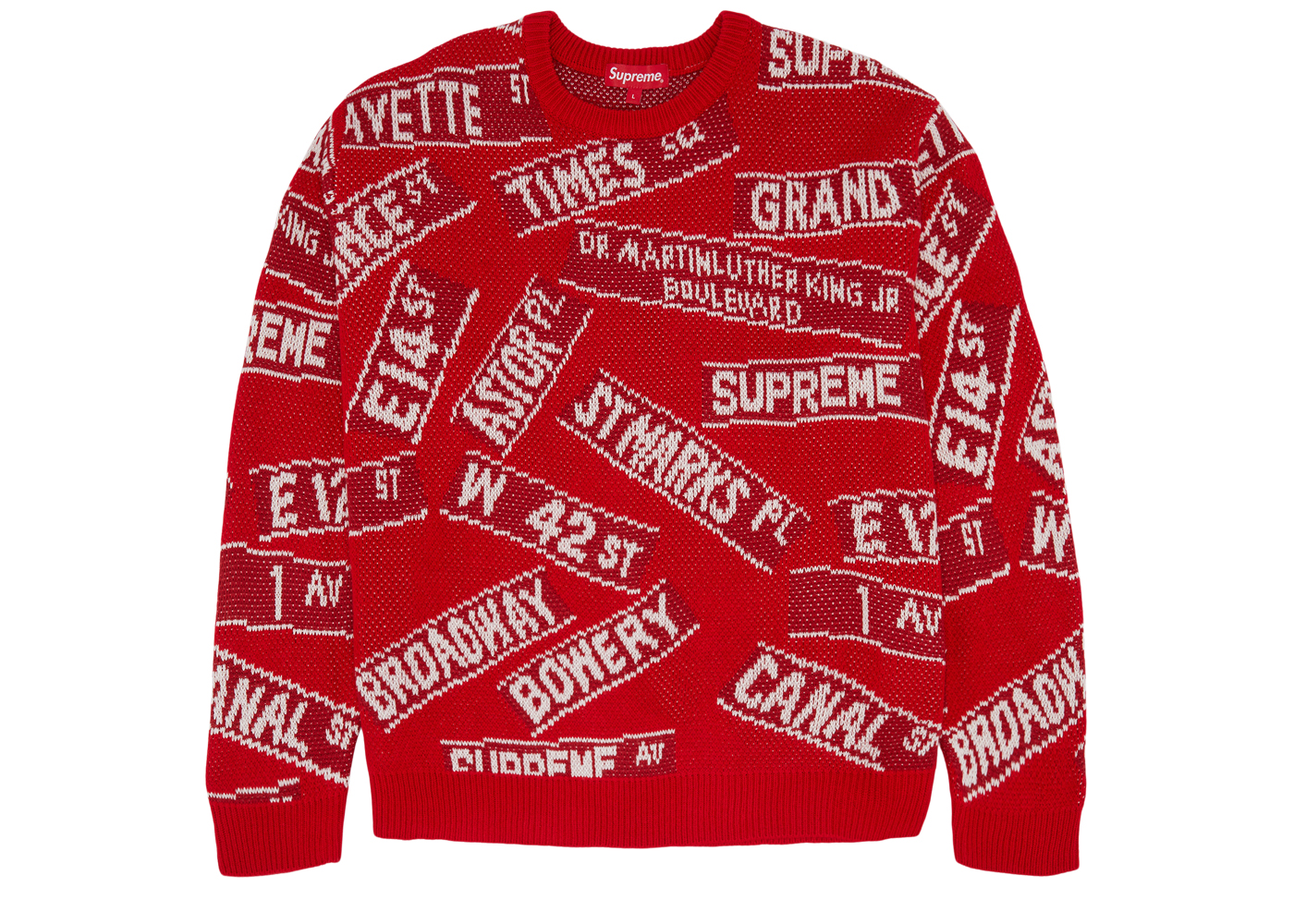 Supreme Street Signs Sweater Red - SS21 Men's - US