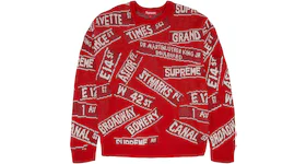 Supreme Street Signs Sweater Red