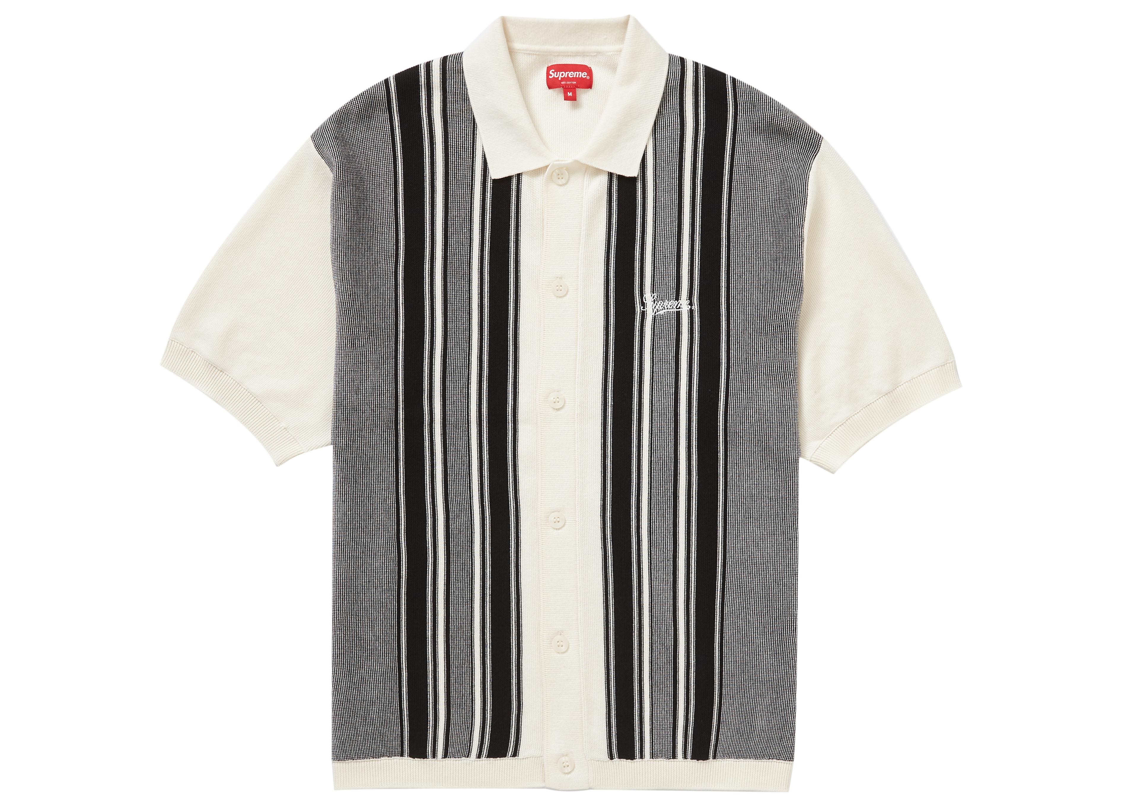 Supreme Stripe Button Up Polo White - SS22 Men's - US