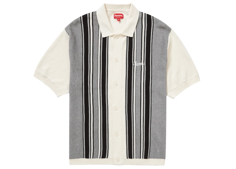 Supreme Stripe Button Up Polo White メンズ - SS22 - JP