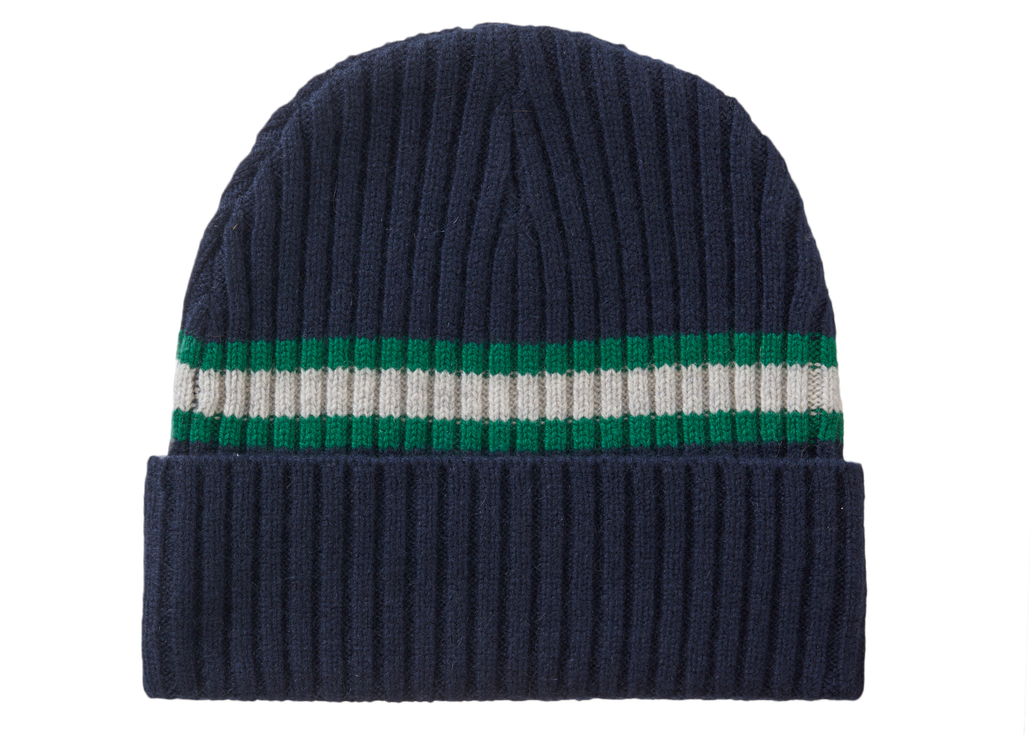 Supreme Stripe Cashmere Beanie Navy - FW23 - JP