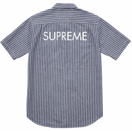 Supreme Stripe Denim SS Shirt Blue Men's - SS17 - US