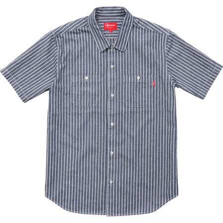 Supreme Stripe Denim SS Shirt Blue - SS17