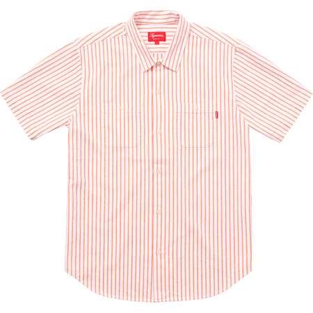 Supreme Stripe Denim SS Shirt Orange Men's - SS17 - US