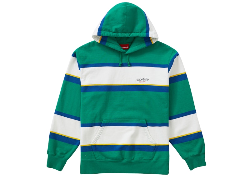 【S】 Supreme striped hooded sweatshirt