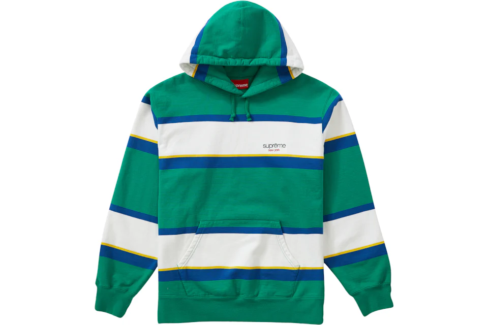 Supreme Stripe Hooded Sweatshirt Green