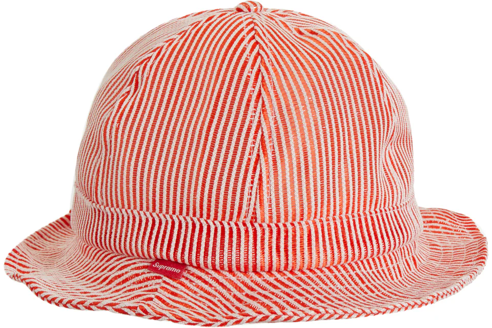 Supreme Stripe Mesh Bell Hat Red