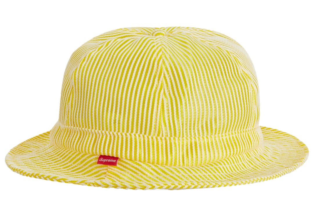 Pre-owned Supreme Stripe Mesh Bell Hat Yellow