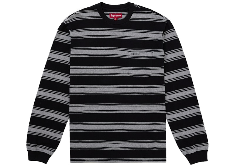 Supreme Stripe Pocket L/S Top Black Men's - FW25 - US