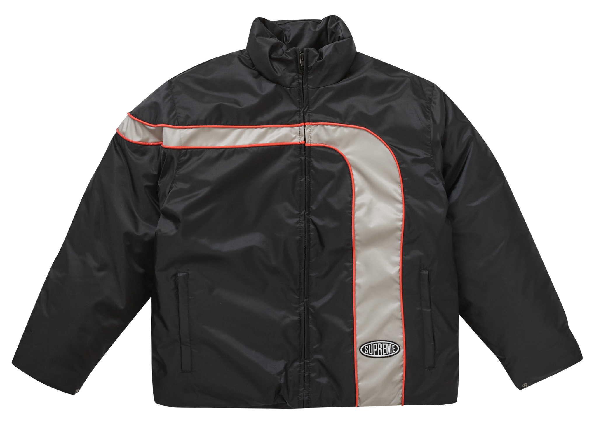 Supreme Stripe Puffer Jacket Black Men's - SS23 - US