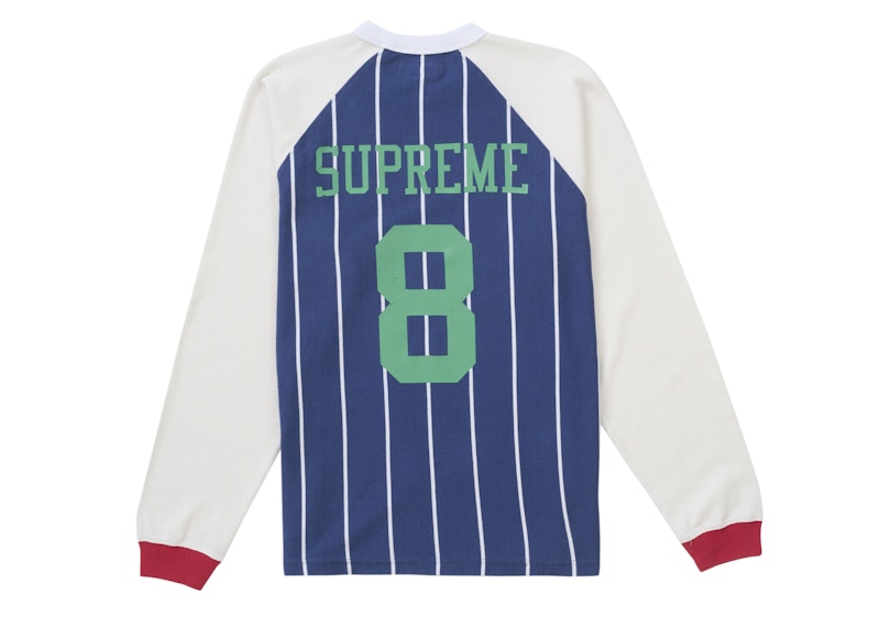 Supreme Stripe Raglan L/S Top Navy メンズ - FW24 - JP