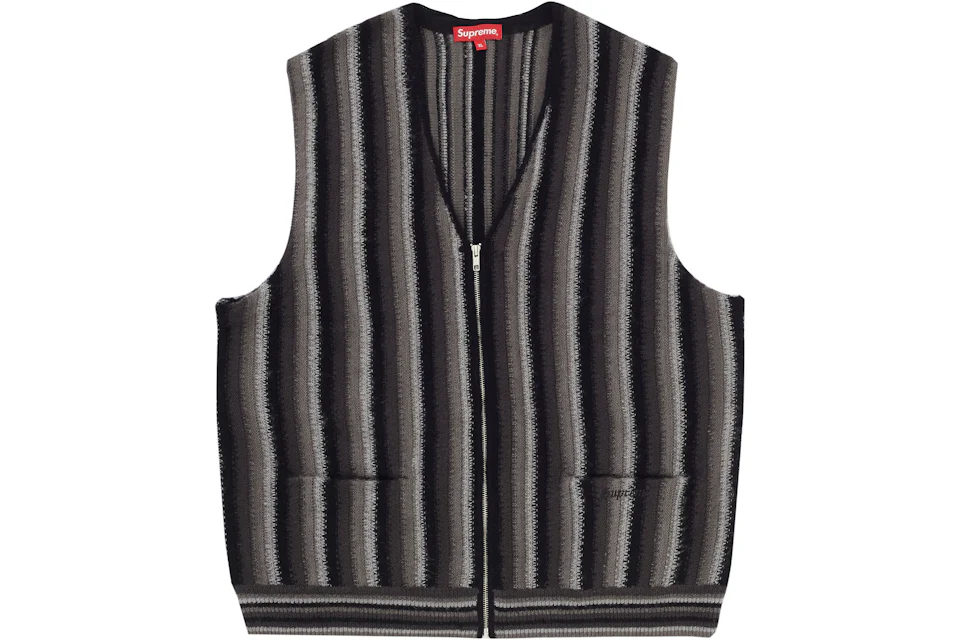 Supreme Stripe Sweater Vest Black