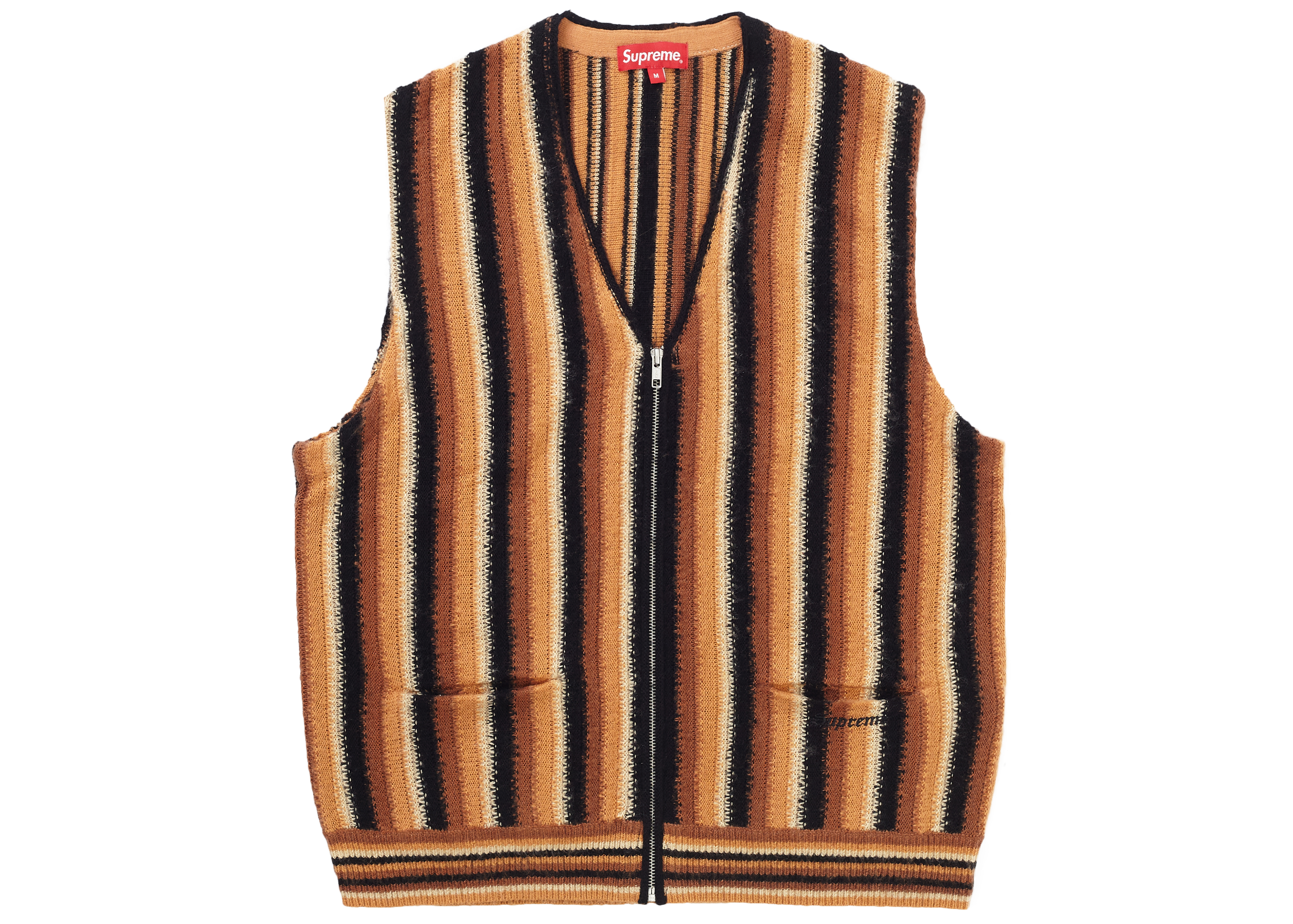 Supreme Stripe Sweater Vest Brown Men's - SS21 - US